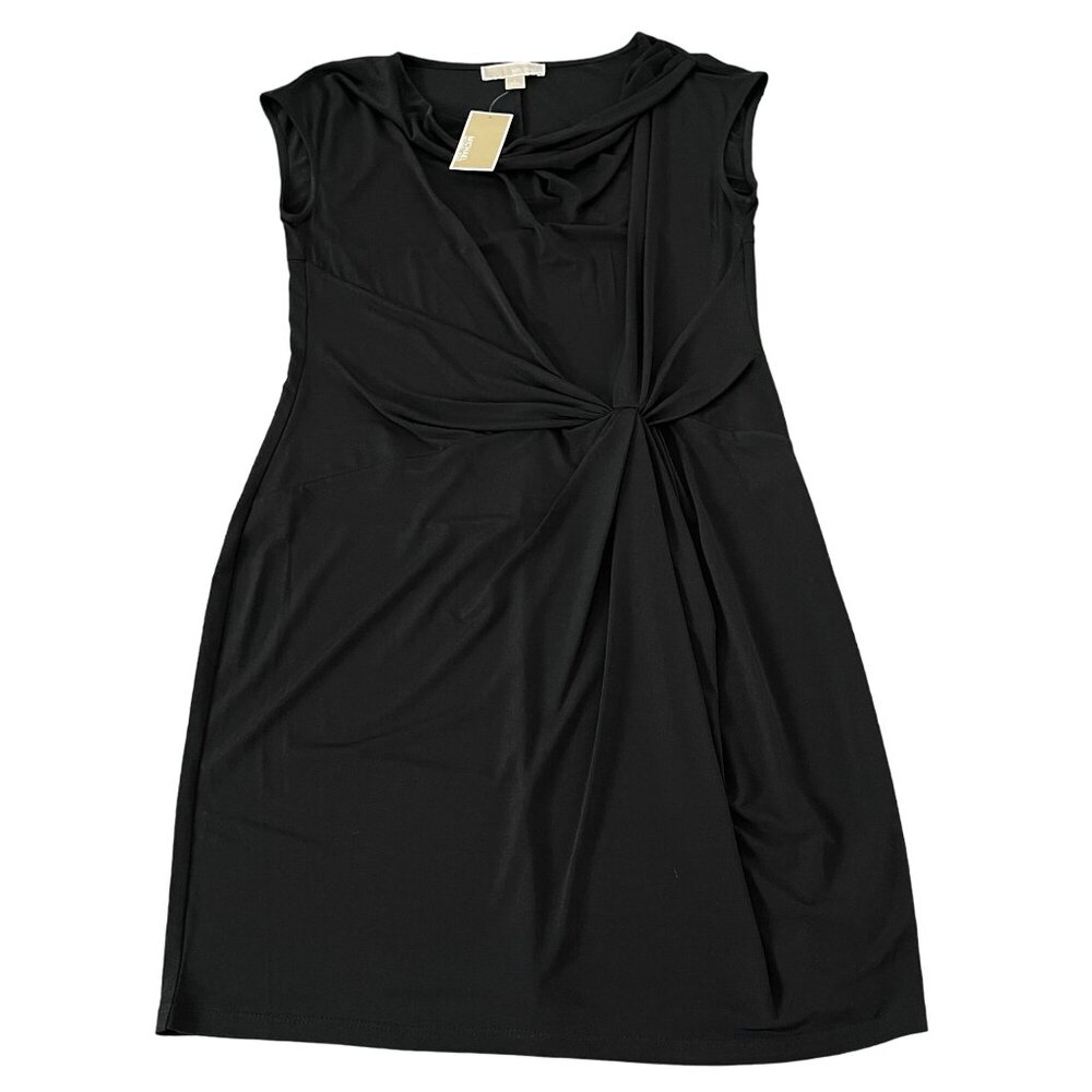 Michael Michael Kors Black Sleeveless Side Twist Dress, Size L NWT